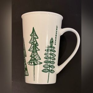 Starbucks 2015 Tall Coffee Mug with Christmas Tree Design